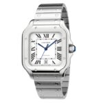 Cartier Santos De Cartier Watch Large Model, Automatic Movement, Steel, Interchangeable Metal And Leather Bracelets  MPN: WSSA0018 - Image 5