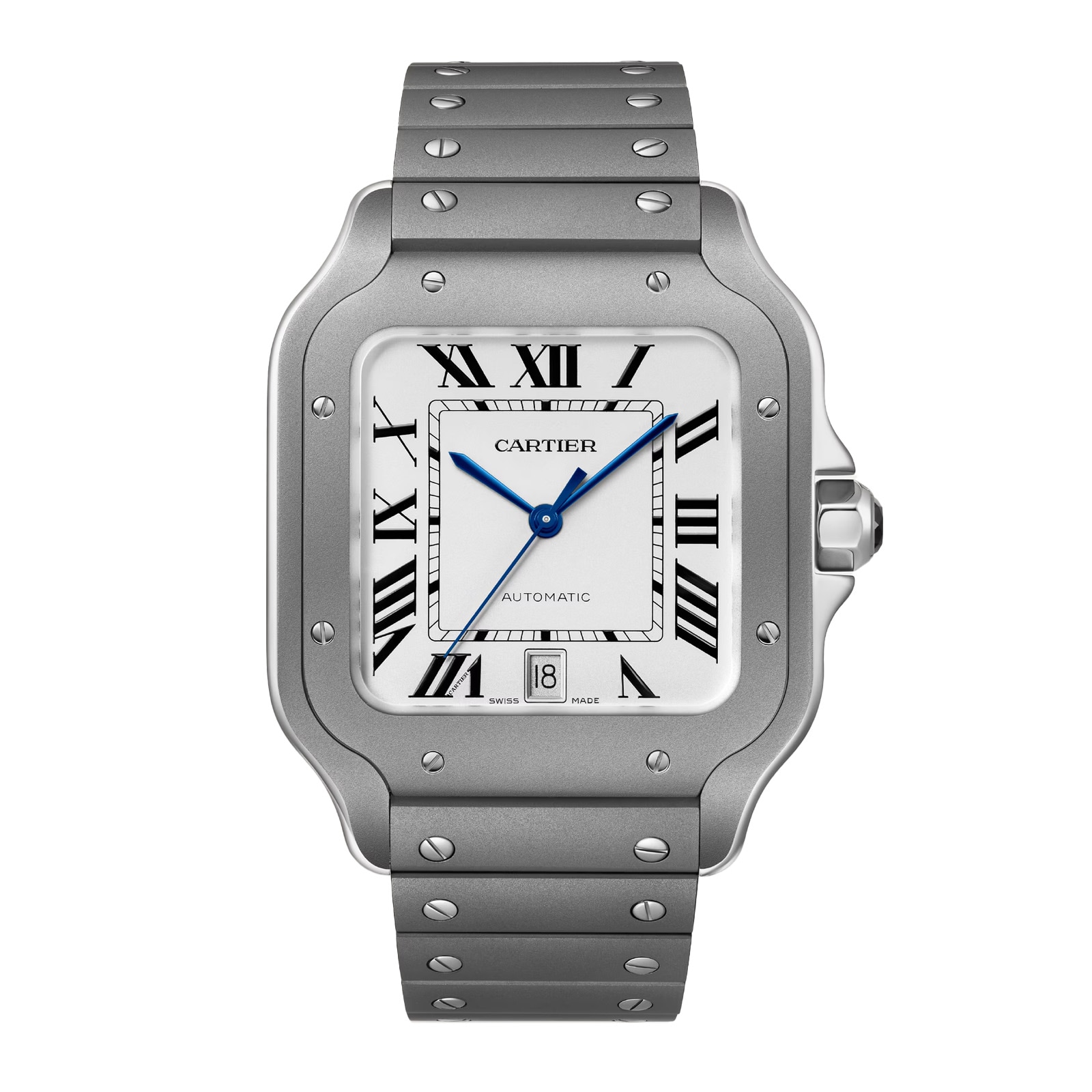 z30ffjuvouk.jpg Cartier Santos Watch, Large Model, Mechanical Movement With Automatic Winding, Titanium Case MPN: WSSA0089 - Image 1
