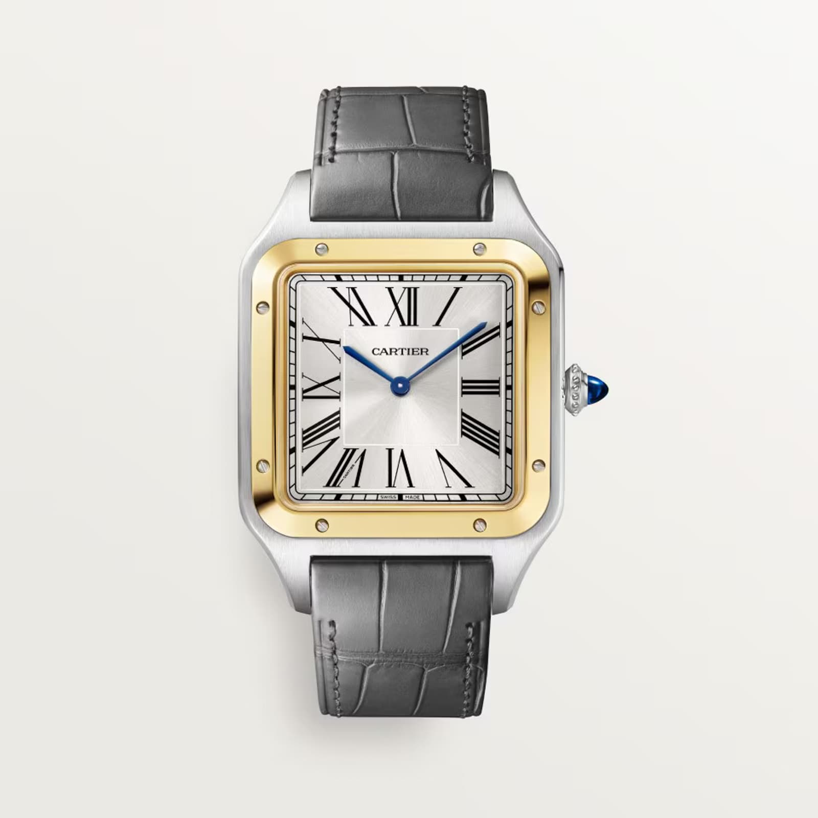 wmp13cxfyjb.jpg Cartier Santos Dumont Watch, Extra-Large Model, Manual Winding, Yellow Gold, Steel MPN: W2SA0034 - Image 1