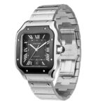 Cartier Santos De Cartier Watch Large Model, Automatic Movement, Steel, ADLC, Interchangeable Metal And Rubber Bracelets  MPN: WSSA0037 - Image 4