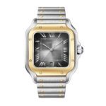 Cartier Santos De Cartier Watch, Large Model, Automatic Winding, Steel Case, Yellow Gold, Interchangeable Leather Strap  MPN: W2SA0030