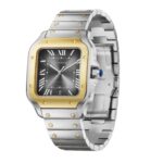 Cartier Santos De Cartier Watch, Large Model, Automatic Winding, Steel Case, Yellow Gold, Interchangeable Leather Strap  MPN: W2SA0030 - Image 4
