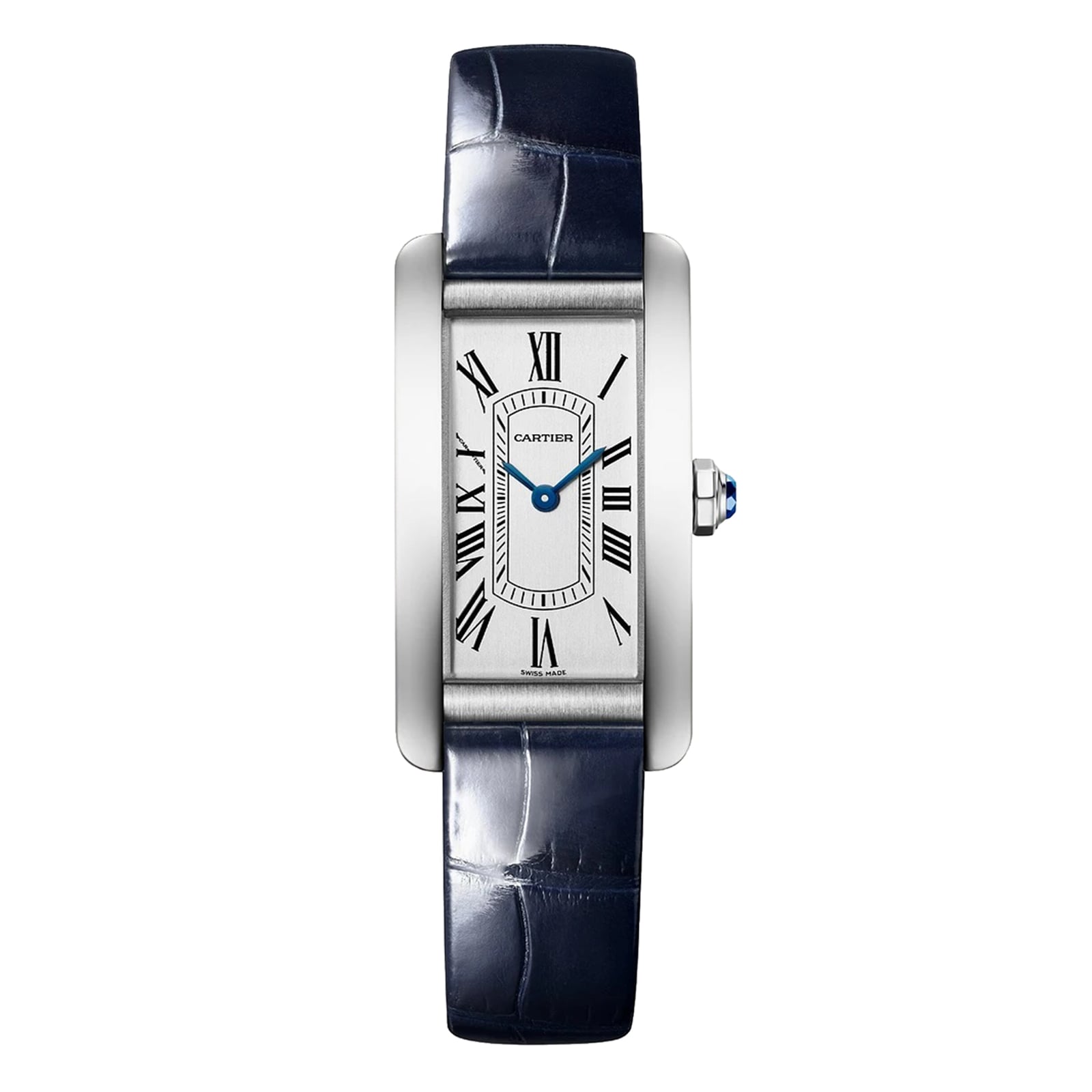 zukeh2dmuem.jpg Cartier Tank Américaine Watch, Small Model, Quartz Movement, Steel, Leather MPN: WSTA0117 - Image 1