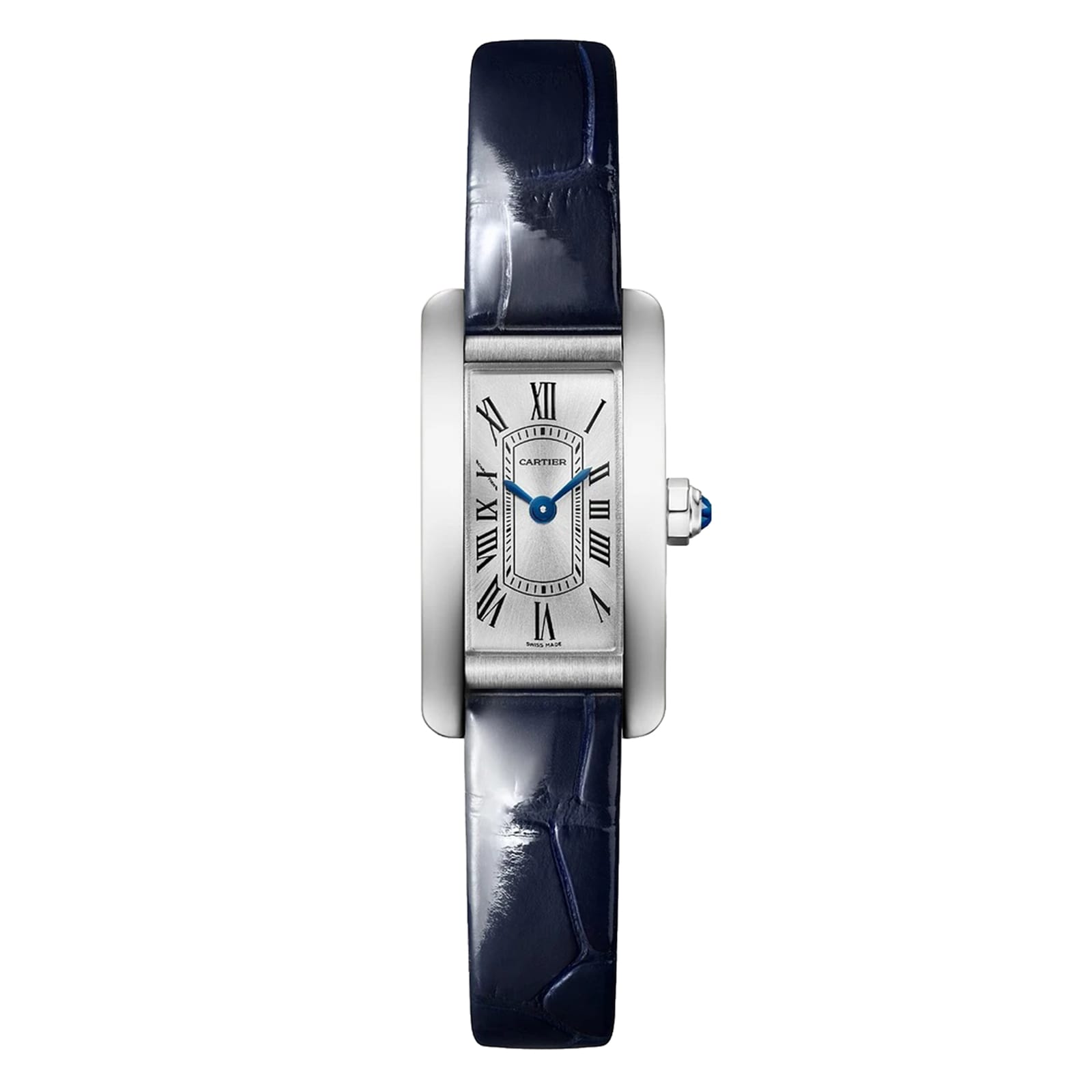 ex2xpilzcwo.jpg Cartier Tank Américaine Watch, Mini Model, Quartz Movement, Steel, Leather MPN: WSTA0081 - Image 1