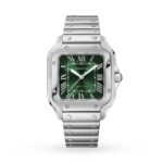 Cartier Santos de Cartier Watch, Medium Model, Steel, Automatic, Interchangeable Leather Strap  MPN: WSSA0061