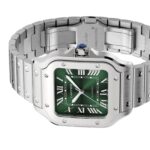 Cartier Santos de Cartier Watch, Medium Model, Steel, Automatic, Interchangeable Leather Strap  MPN: WSSA0061 - Image 7