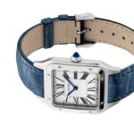 Cartier Santos-Dumont Watch Large Model, Quartz Movement, Steel, Leather  MPN: WSSA0085 - Image 6
