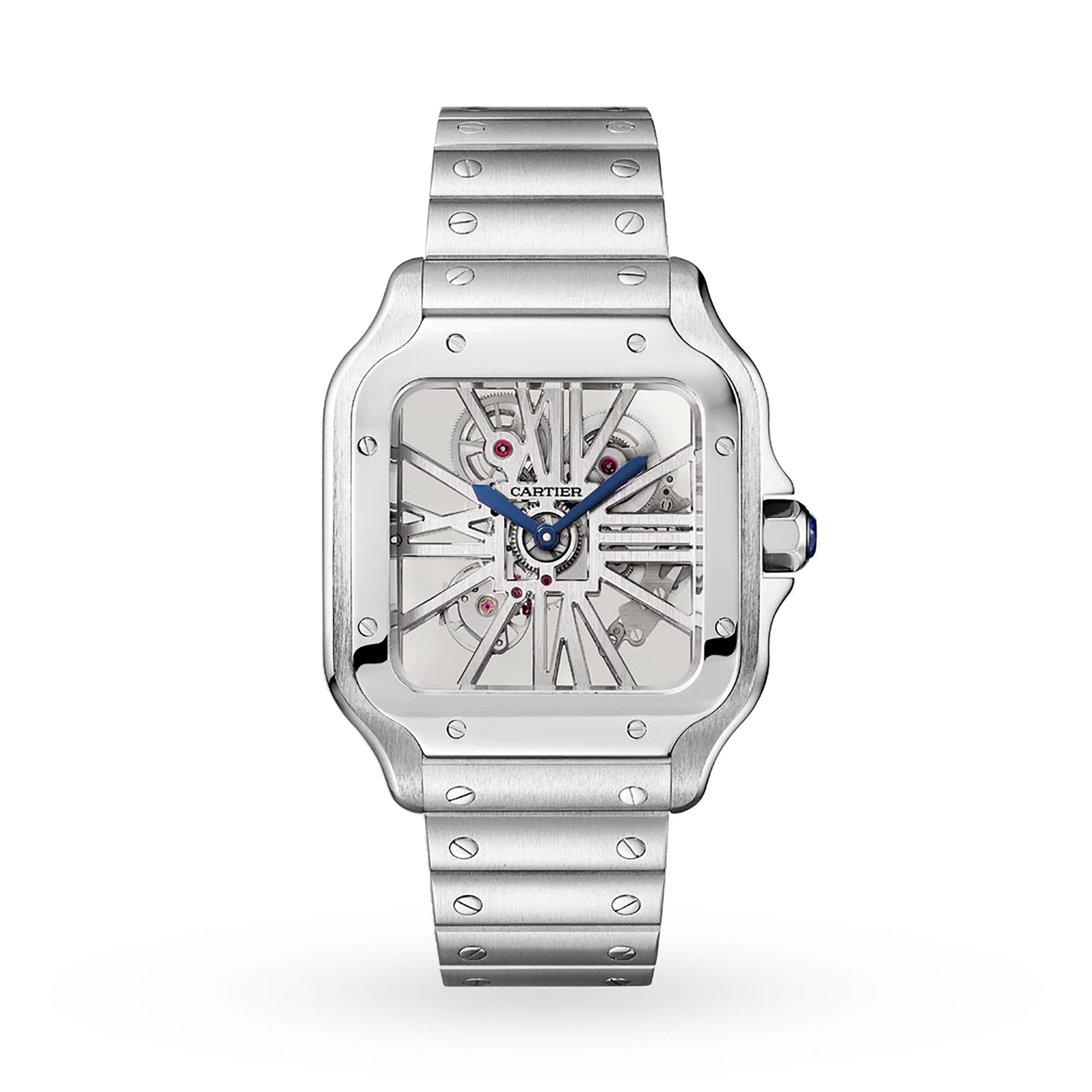 ry3qv4hq2yd.jpg Cartier Santos De Cartier Watch, Large Model, Hand-Wound Mechanical Movement, Steel MPN: WHSA0015 - Image 1