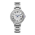 Cartier Ballon Bleu De Cartier Watch, 33mm, Mechanical Movement With Automatic Winding, Steel, Diamonds  MPN: W4BB0023