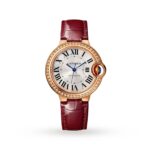 Cartier Ballon Bleu De Watch, 33mm, Rose Gold, Diamonds, Leather  MPN: WJBB0033