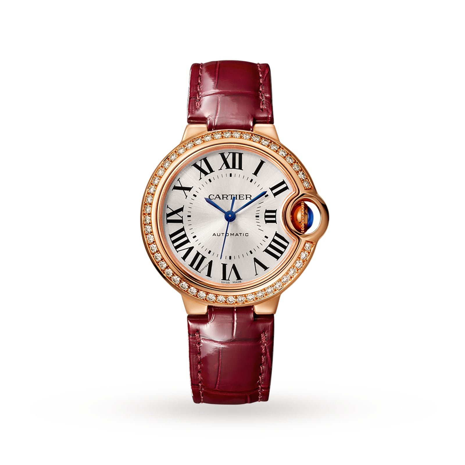 nfiy1fvtz2a.jpg Cartier Ballon Bleu De Watch, 33mm, Rose Gold, Diamonds, Leather MPN: WJBB0033 - Image 1