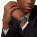 Cartier Santos-Dumont Watch, Large Model, Manual Movement, Steel, Lacquer, Leather  MPN: WSSA0046 - Image 2
