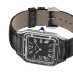 Cartier Santos-Dumont Watch, Large Model, Manual Movement, Steel, Lacquer, Leather  MPN: WSSA0046 - Image 5