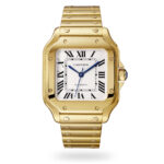 Cartier Santos De Cartier Watch Medium Model, Automatic Movement, Yellow Gold, Interchangeable Metal And Leather Bracelets  MPN: WGSA0030
