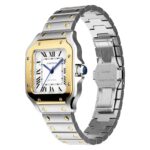 Cartier Santos De Cartier Watch Medium Model, Automatic Movement, Yellow Gold, Steel, Interchangeable Metal And Leather Bracelets  MPN: W2SA0016 - Image 5