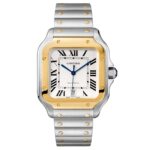 Cartier Santos De Cartier Watch Large Model, Automatic Movement, Yellow Gold, Steel, Interchangeable Metal And Leather Bracelets  MPN: W2SA0009