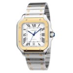 Cartier Santos De Cartier Watch Large Model, Automatic Movement, Yellow Gold, Steel, Interchangeable Metal And Leather Bracelets  MPN: W2SA0009 - Image 5