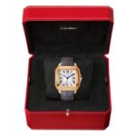 Cartier Santos De Cartier Watch Medium Model, Automatic Movement, Rose Gold, 2 Interchangeable Leather Bracelets  MPN: WGSA0028 - Image 4