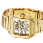 Cartier Santos De Cartier Skeleton Watch, Large Model, Skeleton Mechanical Movement With Manual Winding 9612 MC, Yellow Gold  MPN: WHSA0042 - Image 7