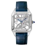 Cartier Santos-Dumont Skeleton Watch, Large Model, Automatic Movement, Steel, Leather  MPN: WHSA0032 - Image 2