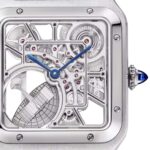 Cartier Santos-Dumont Skeleton Watch, Large Model, Automatic Movement, Steel, Leather  MPN: WHSA0032 - Image 5