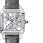 Cartier Santos-Dumont Skeleton Watch, Large Model, Automatic Movement, Steel, Leather  MPN: WHSA0032 - Image 6