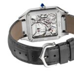 Cartier Santos-Dumont Skeleton Watch, Large Model, Automatic Movement, Steel, Leather  MPN: WHSA0032 - Image 9