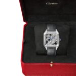 Cartier Santos-Dumont Skeleton Watch, Large Model, Automatic Movement, Steel, Leather  MPN: WHSA0032 - Image 10