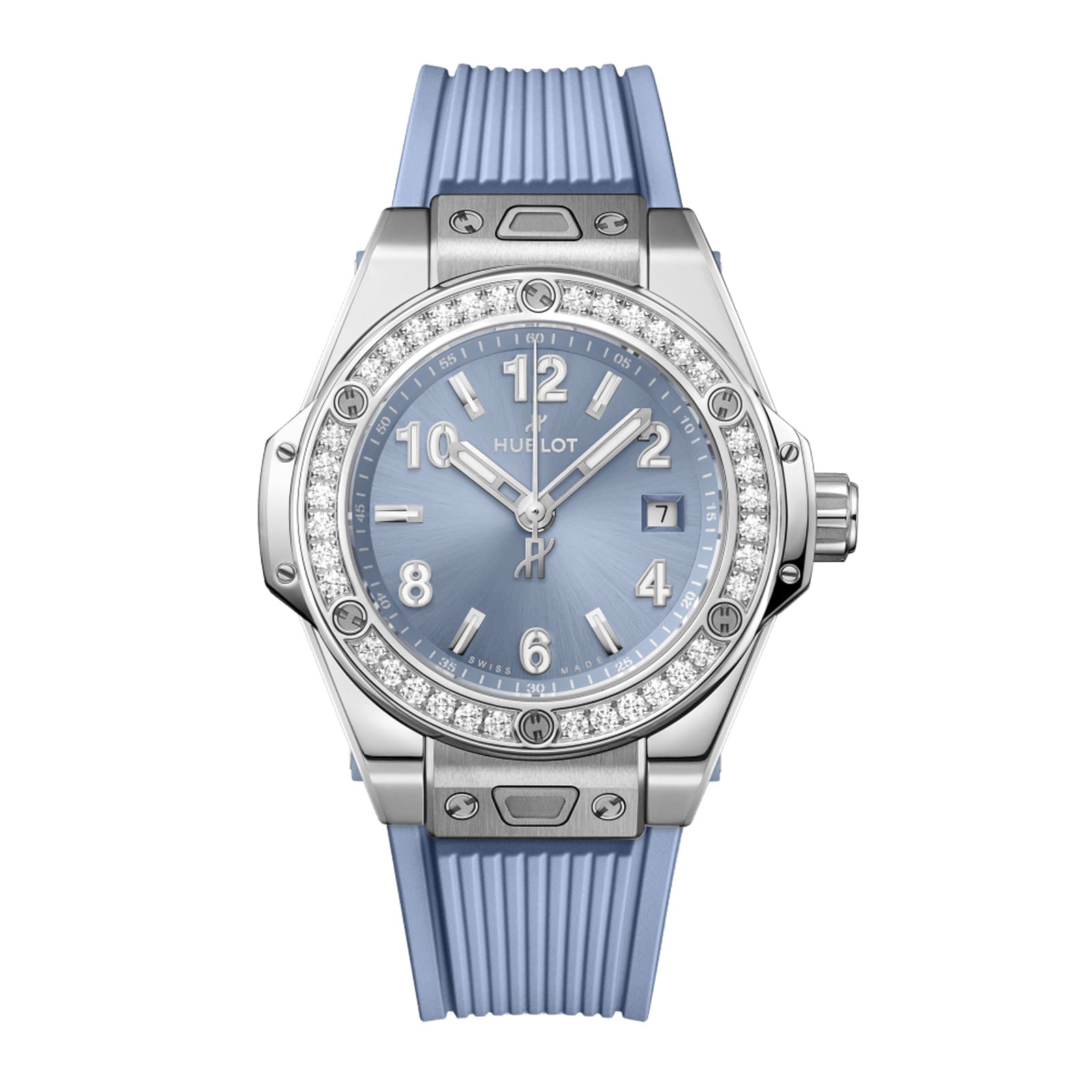 z513cun4gyl.jpg Hublot Big Bang One Click Steel 33mm Ladies Watch Coal Blue Diamonds MPN: 485.SX.717B.RX.1204 - Image 1