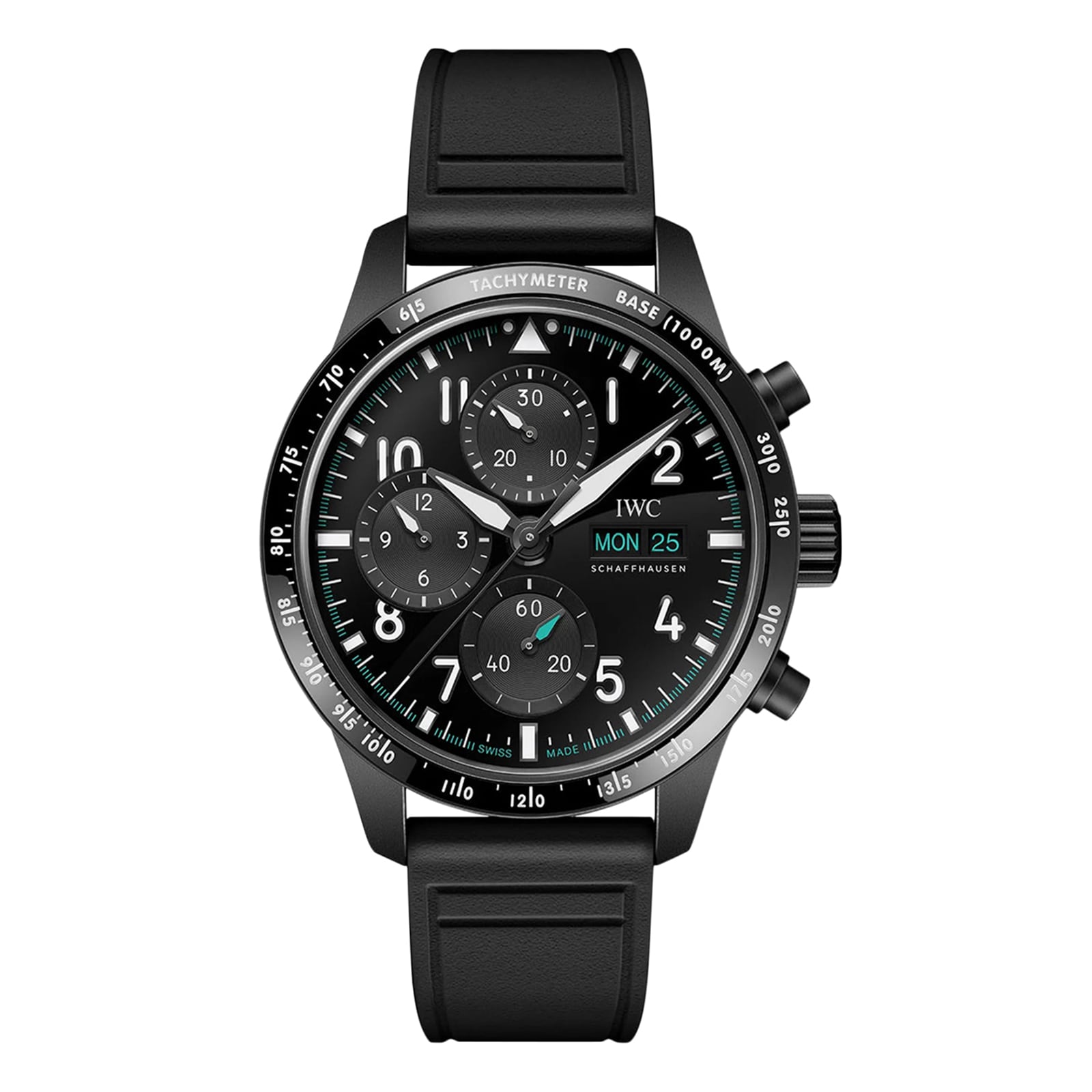 cuemoleq3pp.jpg IWC Pilot Performance Chronograph 41mm Mercedes AMG Petronas Formula OneTM Team Mens Watch Black Rubber MPN: IW388306 - Image 1