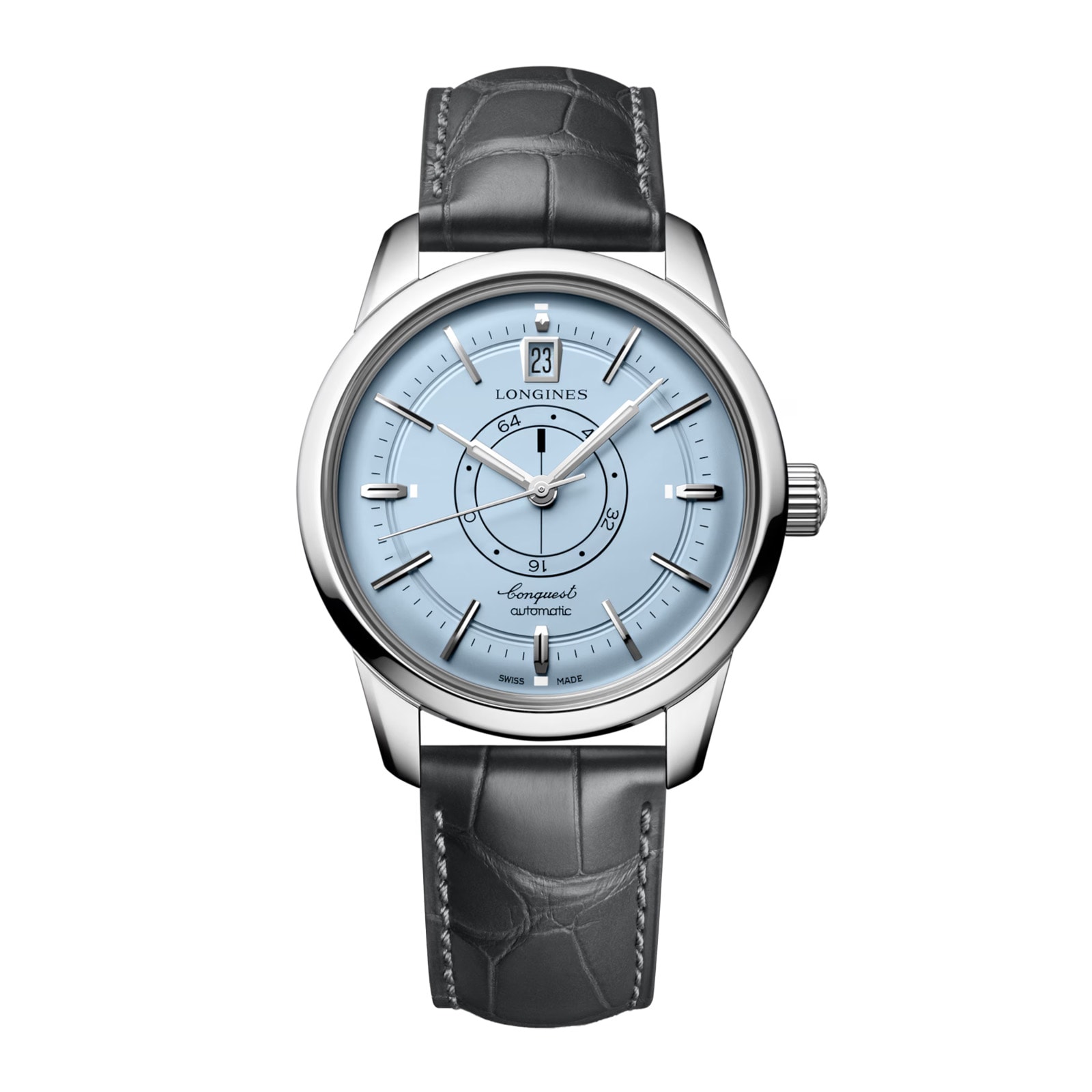 cxo2ls4rkbr.jpg Longines Conquest Heritage Central Power Reserve 38mm Mens Watch Blue Alligator MPN: L16484922 - Image 1