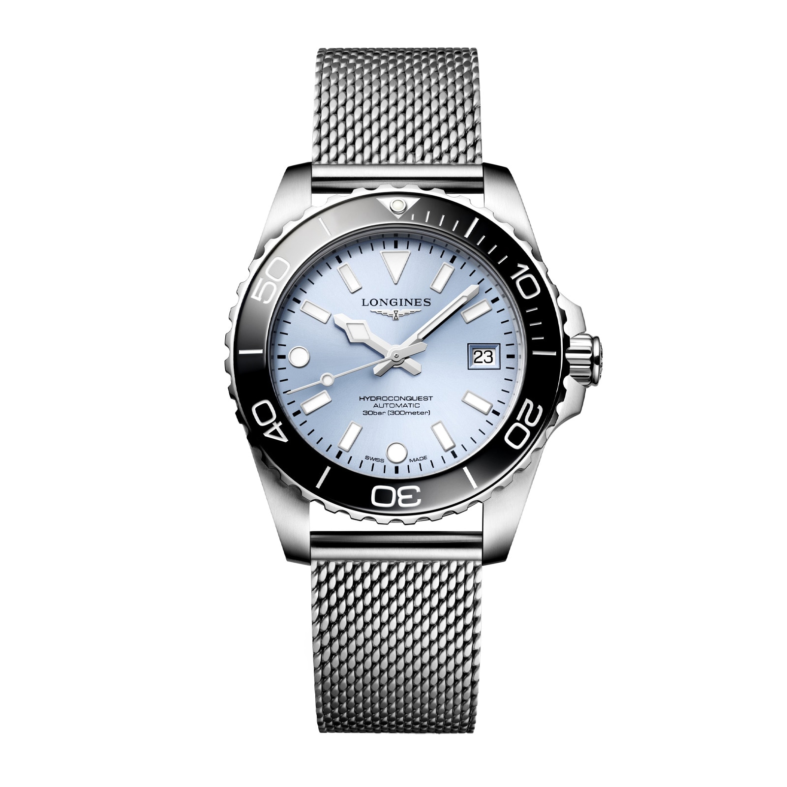 0ruvfn5vnrk.jpg Longines HydroConquest 39mm Mens Watch Ice Blue Mesh MPN: L37794996 - Image 1
