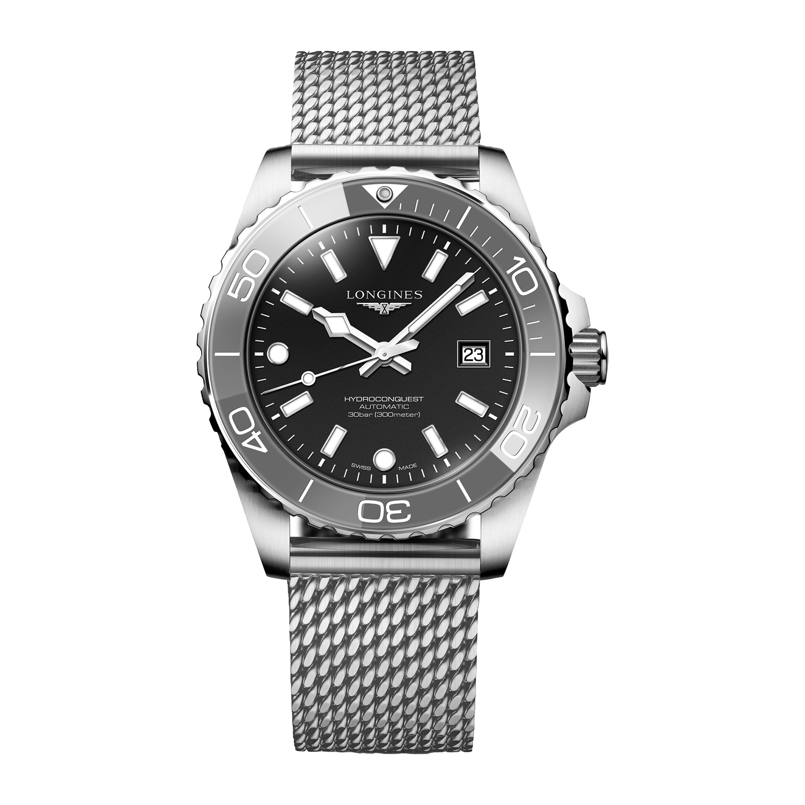l541qy52xi2.jpg Longines HydroConquest 42mm Mens Watch Black Mesh MPN: L37884706 - Image 1