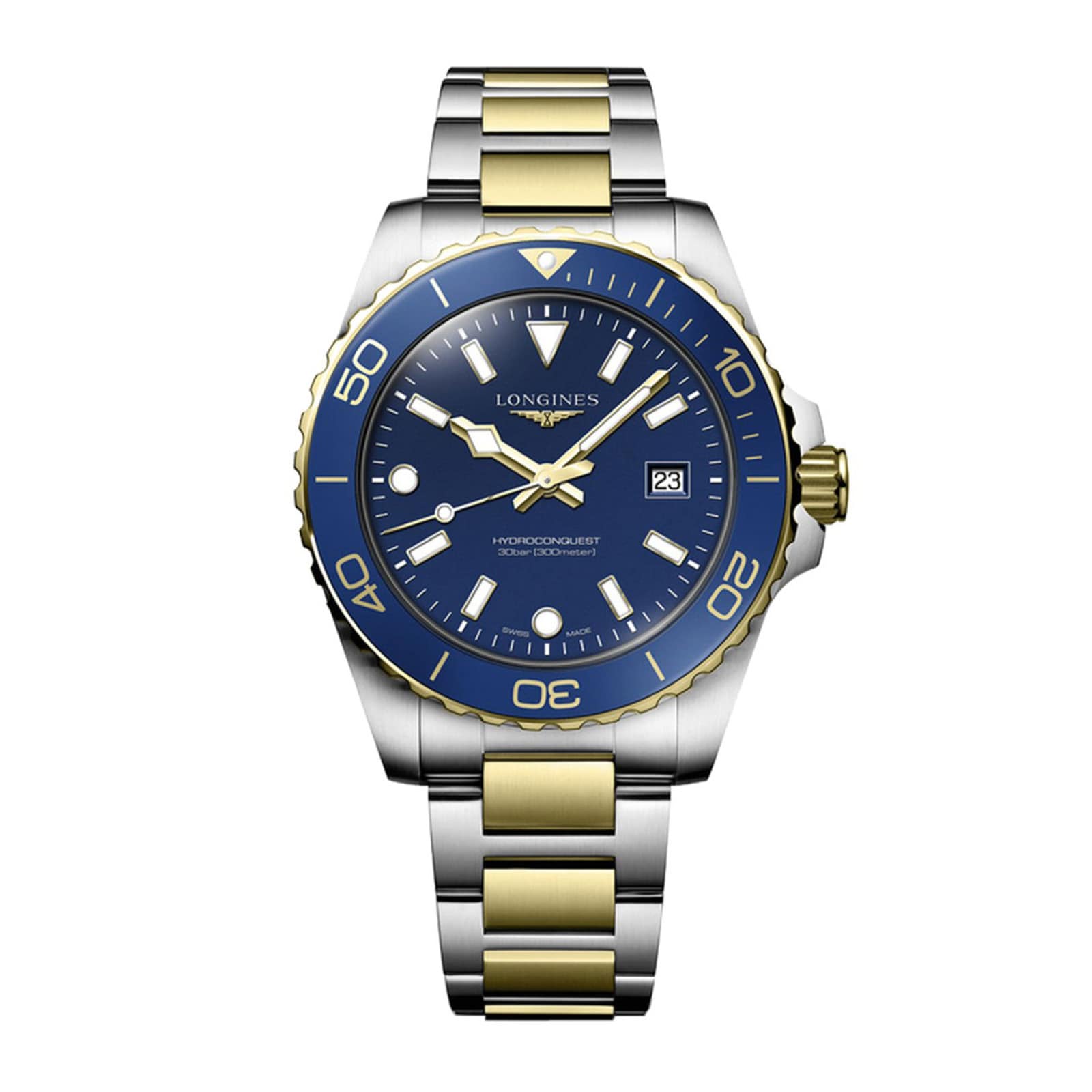i01dgymupio.jpg Longines HydroConquest Quartz 42mm Mens Watch Bi-Colour Blue MPN: L37693967 - Image 1