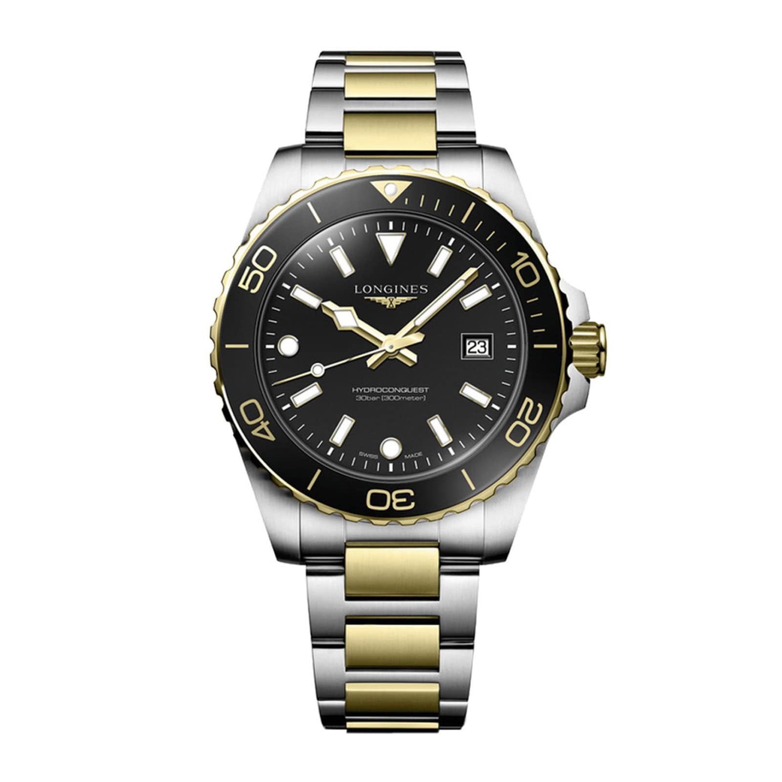 xbxl5m1iiv0.jpg Longines HydroConquest Quartz 42mm Mens Watch Bi-Colour Black MPN: L37693567 - Image 1