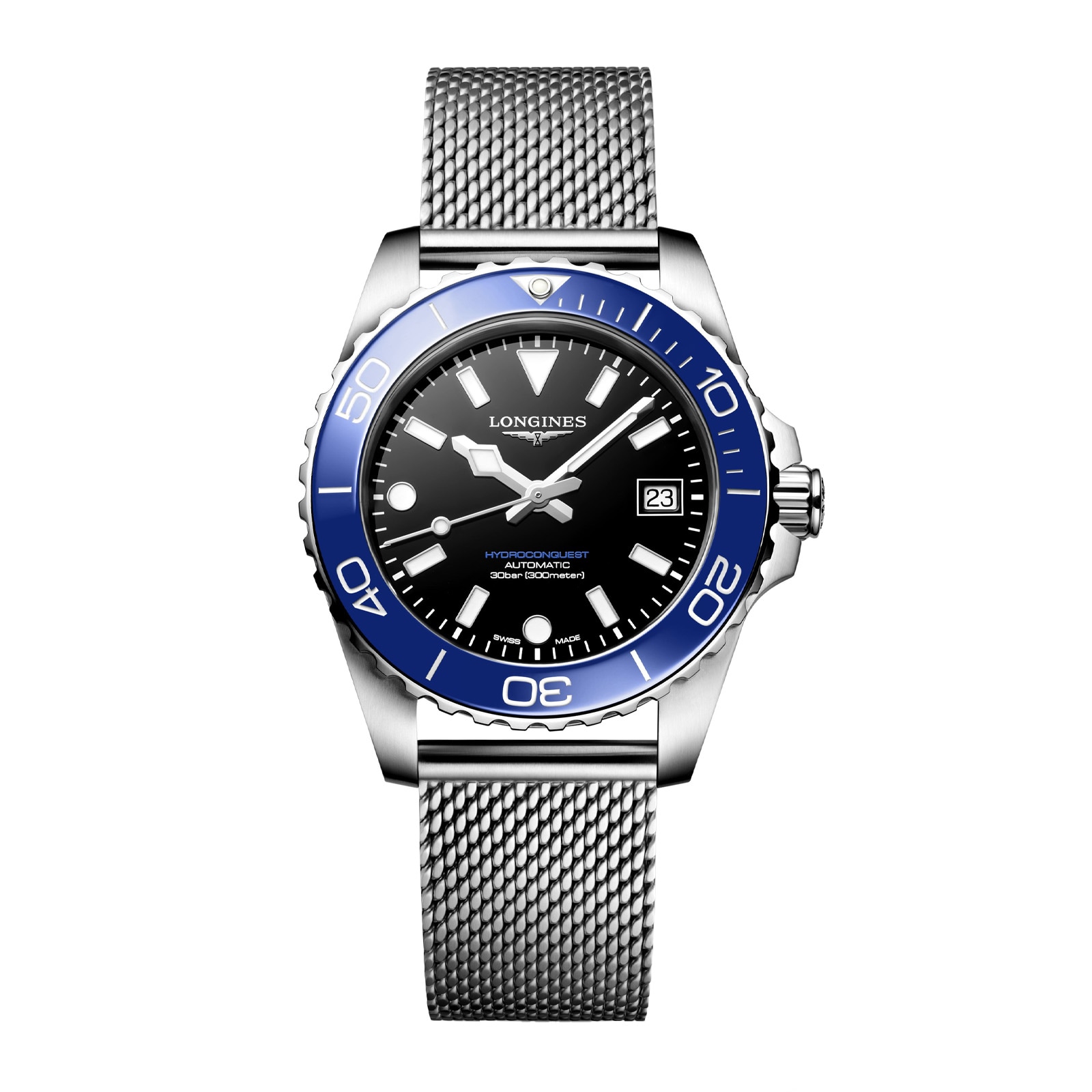 q3e2q5kqbt0.jpg Longines HydroConquest 39mm Mens Watch Black Mesh MPN: L37794906 - Image 1