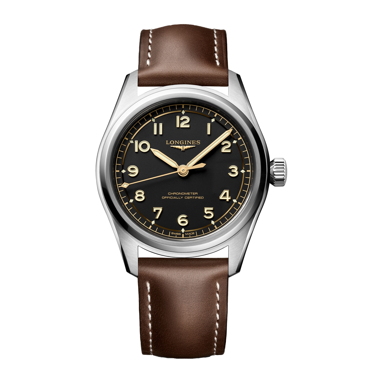 mqqbehkzc0h.jpg Longines Spirit Pilot 3 Hands 39mm Mens Watch Leather Black MPN: L38094532 - Image 1