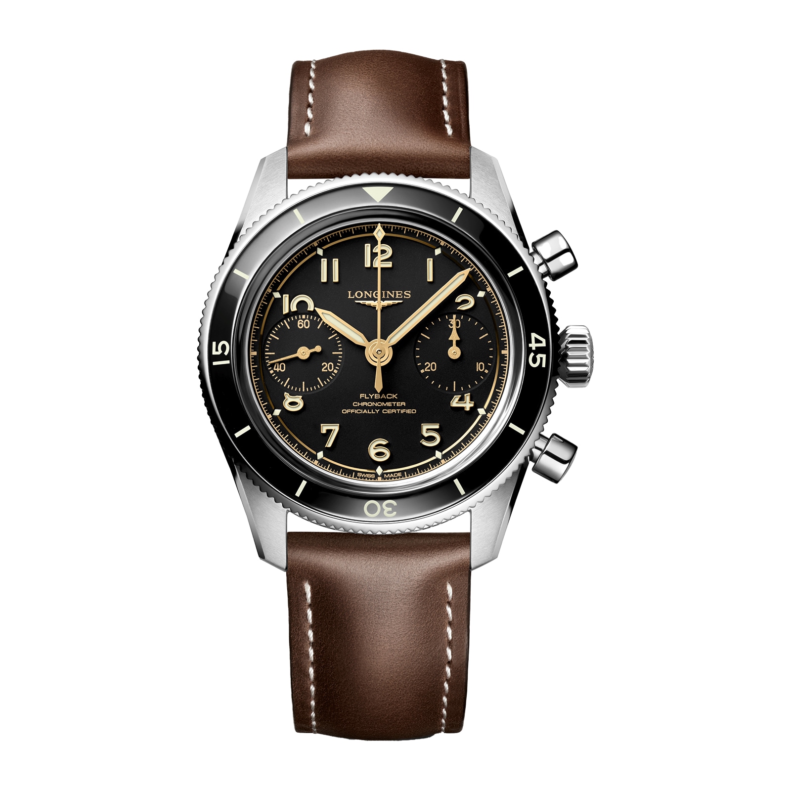 1xow4ty5nve.jpg Longines Spirit Pilot Flyback Chronograph 39.5mm Mens Watch Leather Black MPN: L37214532 - Image 1