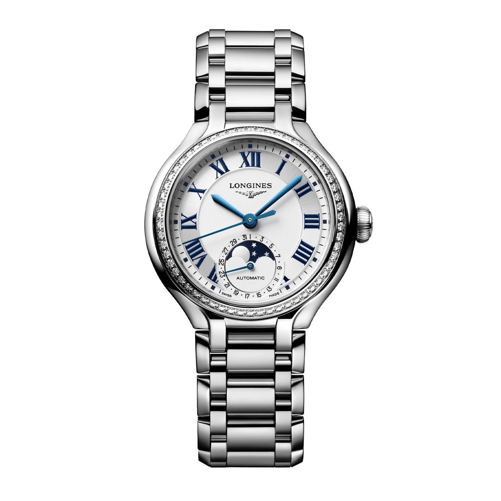 uugtxto41sh.jpg Longines PrimaLuna 34mm Ladies Watch Silver MPN: L81260716 - Image 1