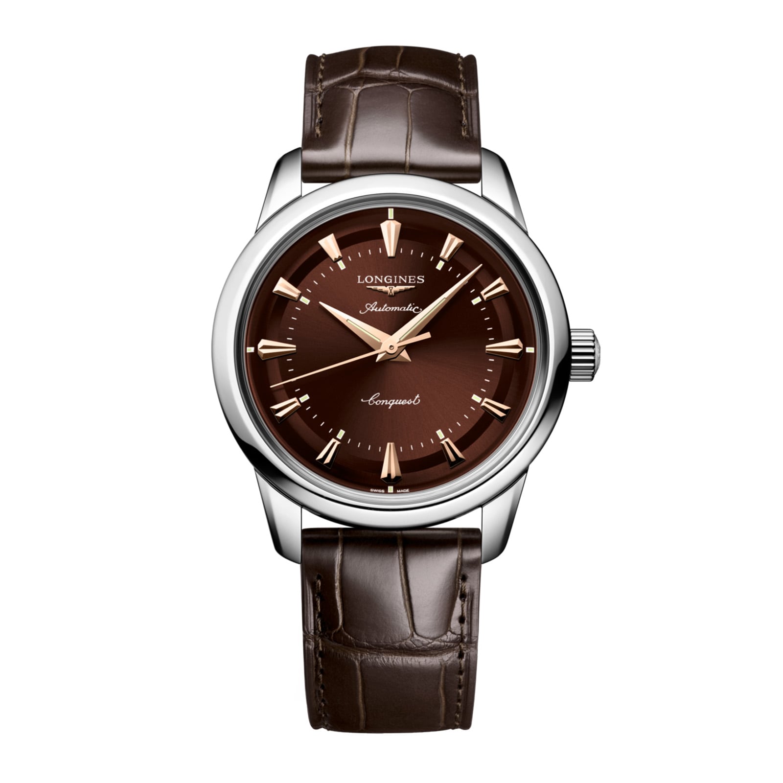 3jwyejfs505.jpg Longines Conquest Heritage 38mm Mens Watch Brown MPN: L16494622 - Image 1