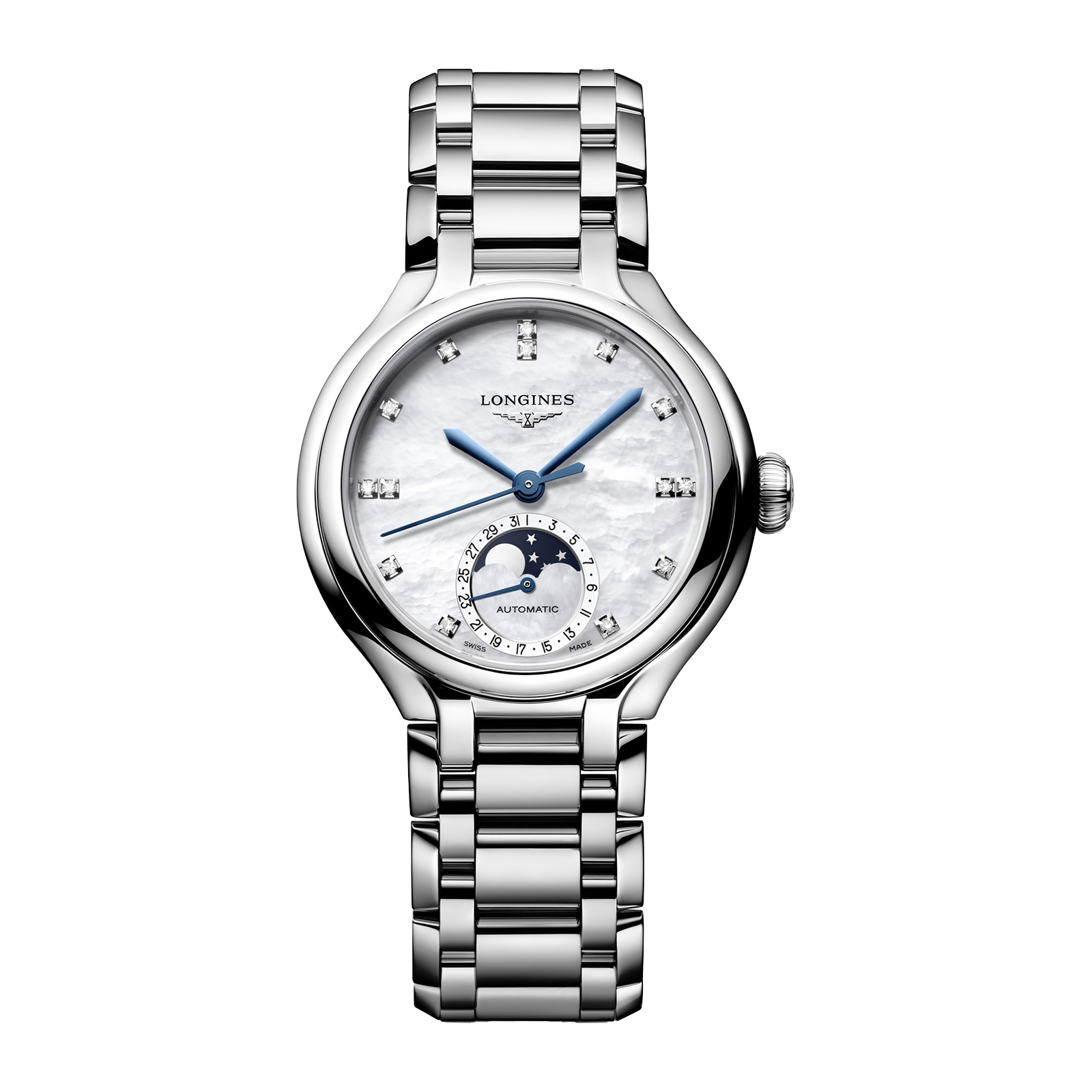 pvyz3rhuhkr.jpg Longines PrimaLuna Moonphase Automatic 34mm Ladies Watch Mother Of Pearl MPN: L81264876 - Image 1