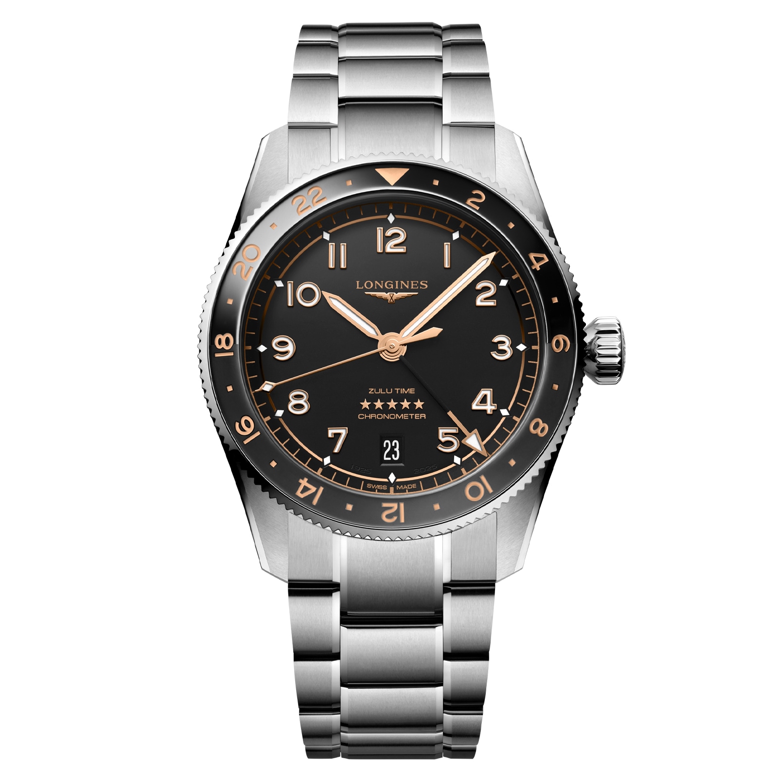 vx0wbypj0xf.jpg Longines Spirit Zulu Time 39mm Mens Watch Black MPN: L38024506 - Image 1