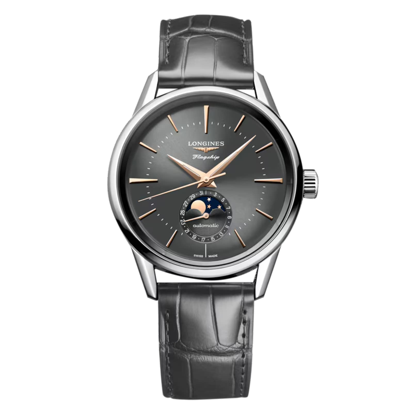 t543fsmsuh2.jpg Longines Flagship Classic Heritage Moonphase 38.5mm Mens Watch Grey MPN: L48154522 - Image 1