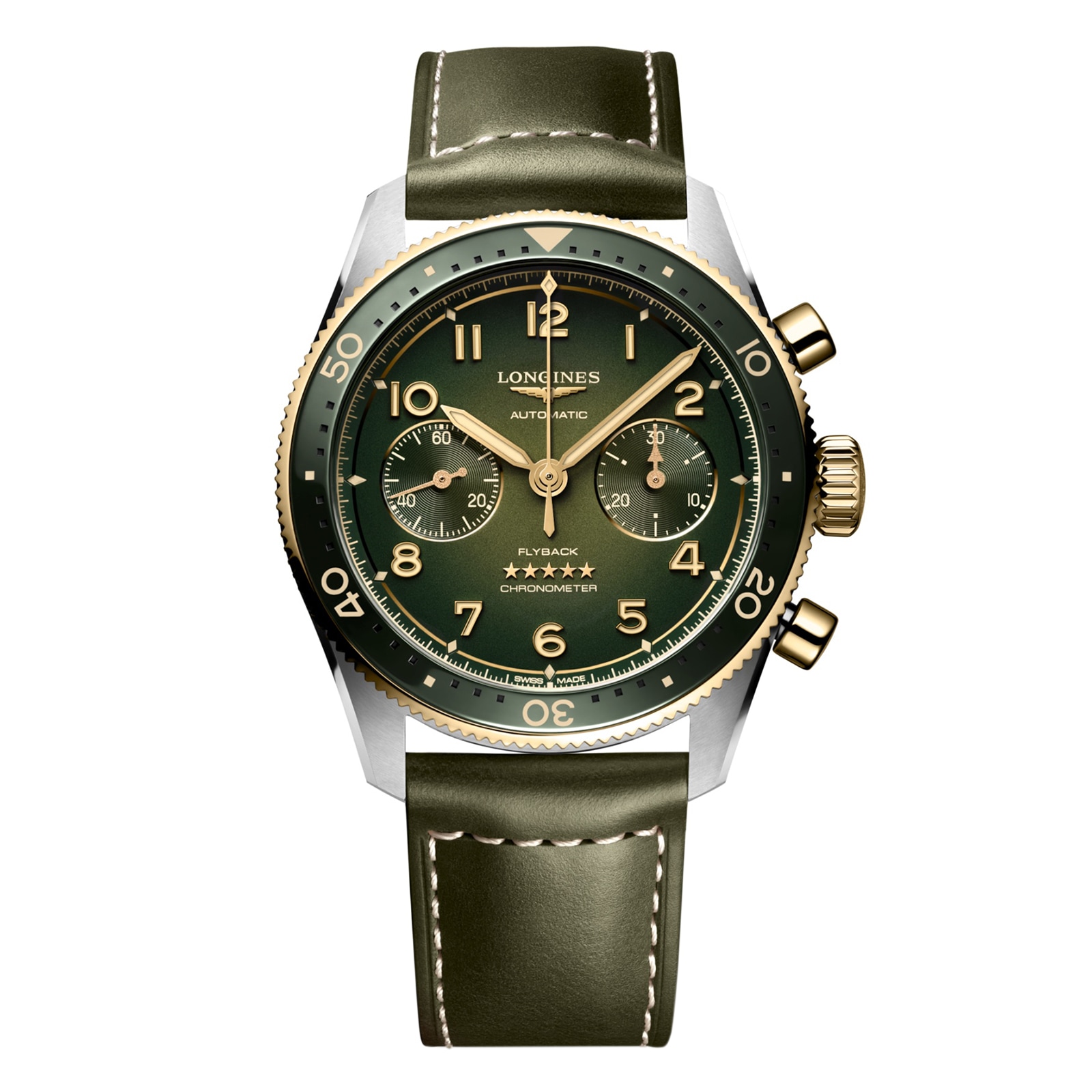 3l0c11wjjbk.jpg Longines Spirit Flyback 42mm Mens Watch Green MPN: L38215532 - Image 1