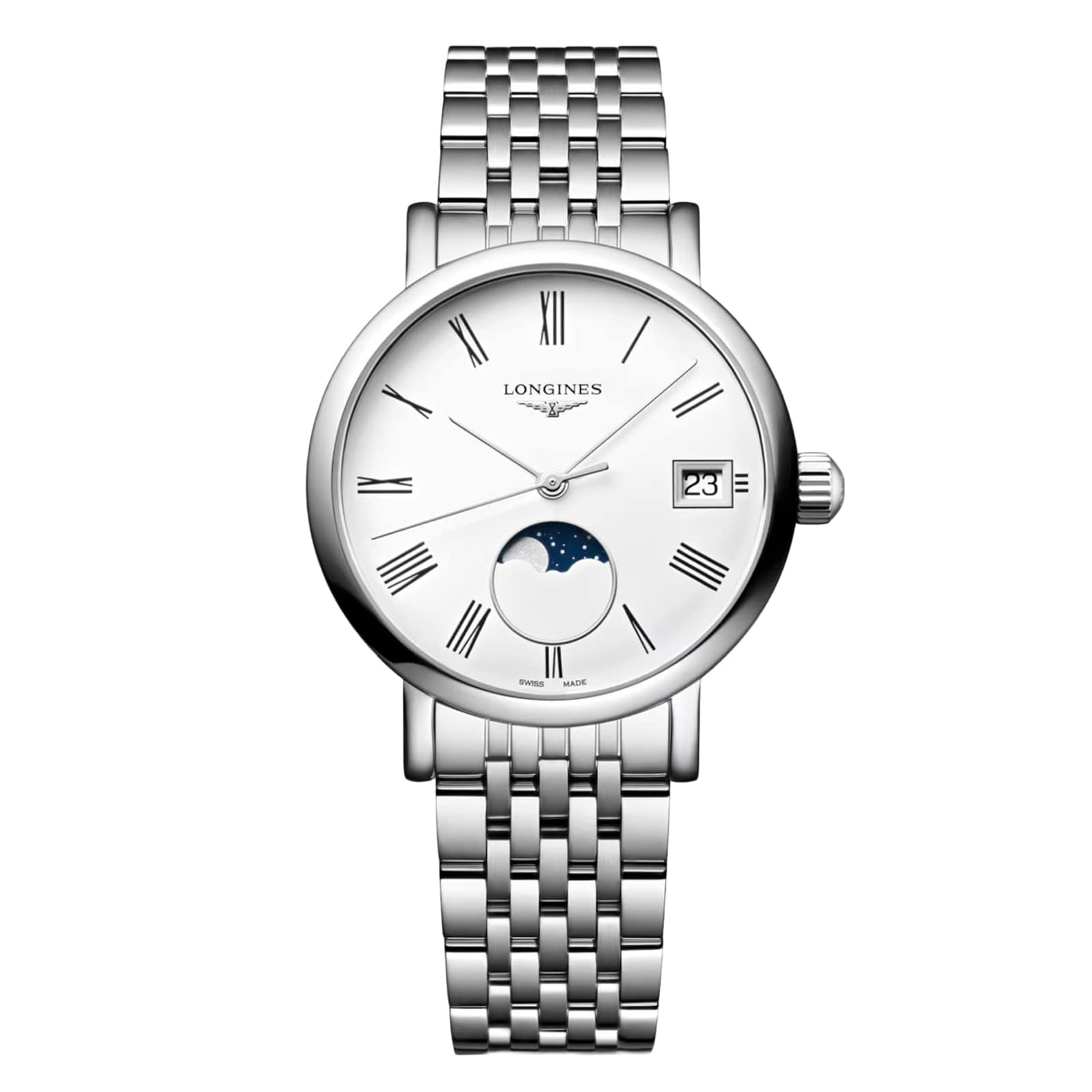 gyf2qynpnh1.jpg Longines Elegant Collection 30mm Ladies Watch White Stainless Steel MPN: L43304116 - Image 1
