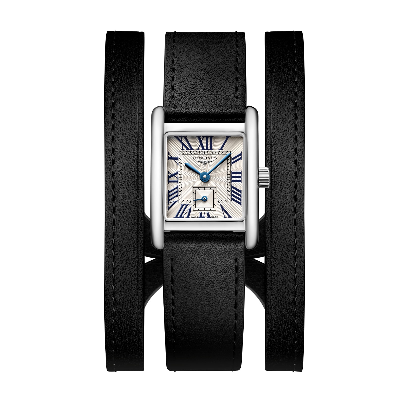 kexiw23pc45.jpg Longines Mini DolceVita 21.5mm X 29mm Ladies Watch Black Strap MPN: L52004710 - Image 1
