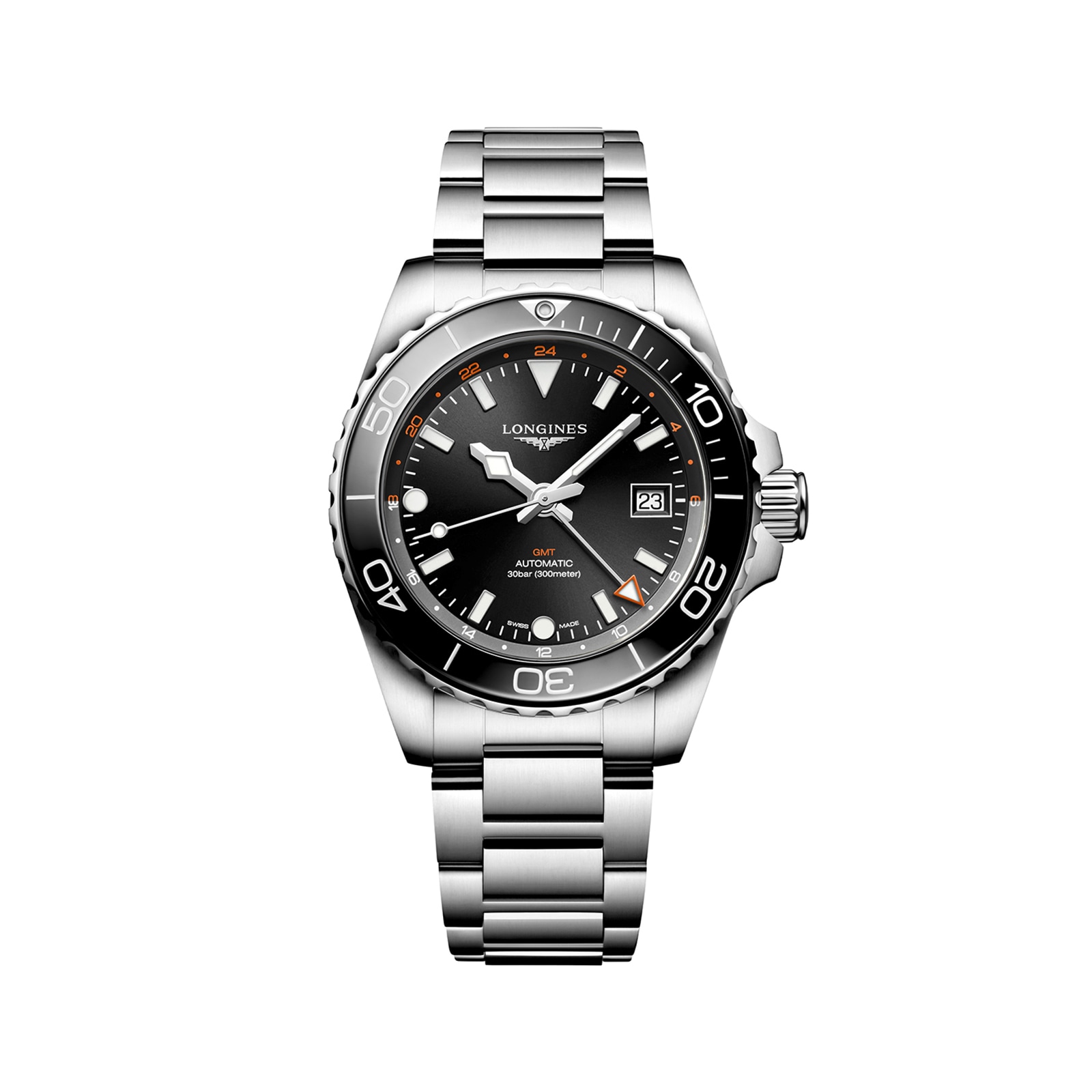 1vdwkxq1oor.jpg Longines HydroConquest GMT 41mm Mens Watch Black Stainless Steel MPN: L37904566 - Image 1