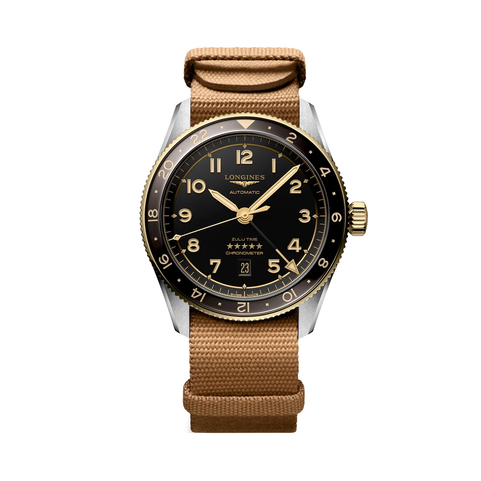 js5etyqnbml.jpg Longines Spirit Zulu Time 42mm Mens Watch Black MPN: L38125539 - Image 1