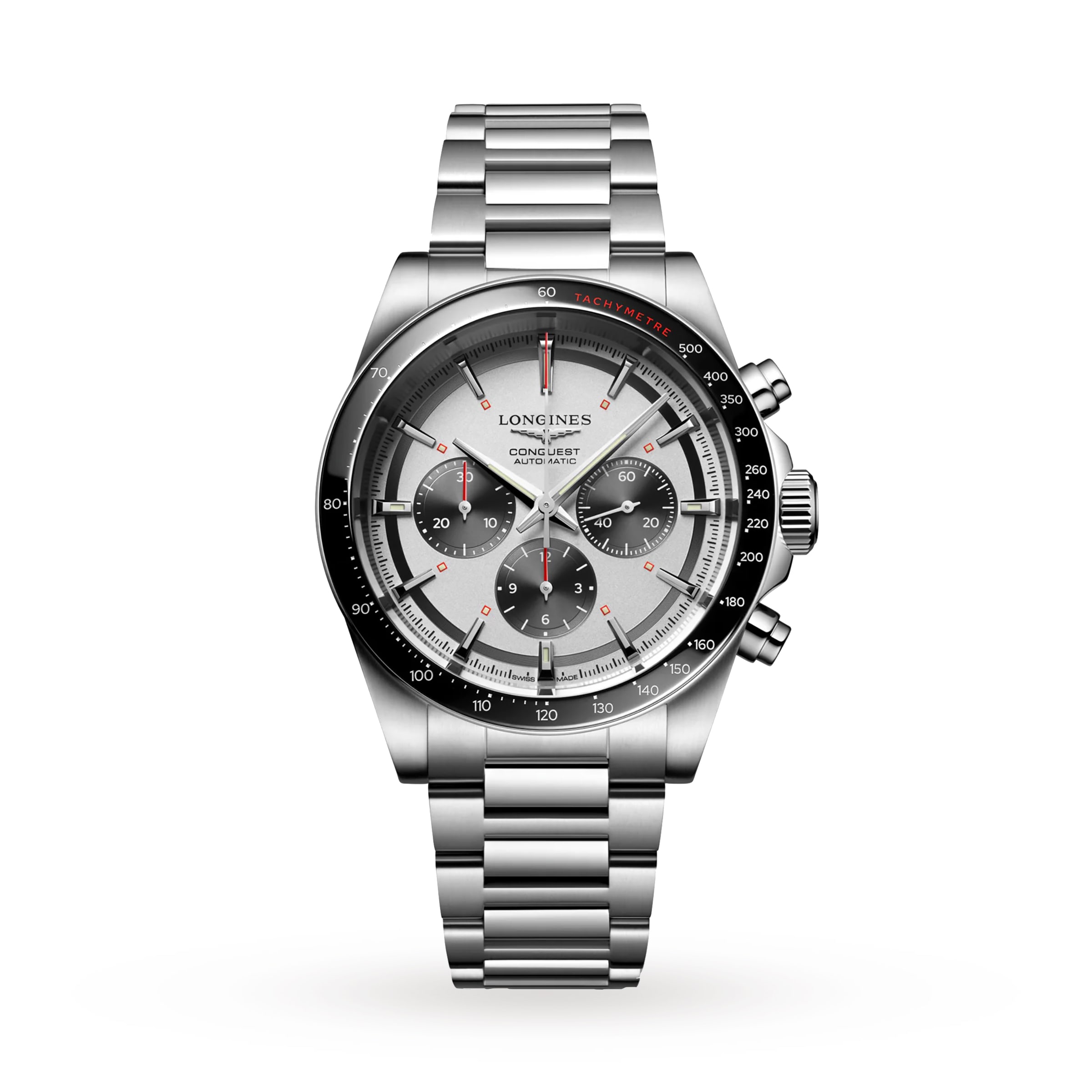 a4juphunve0.jpg Longines Conquest Chronograph 42mm Mens Watch Silver MPN: L38354726 - Image 1