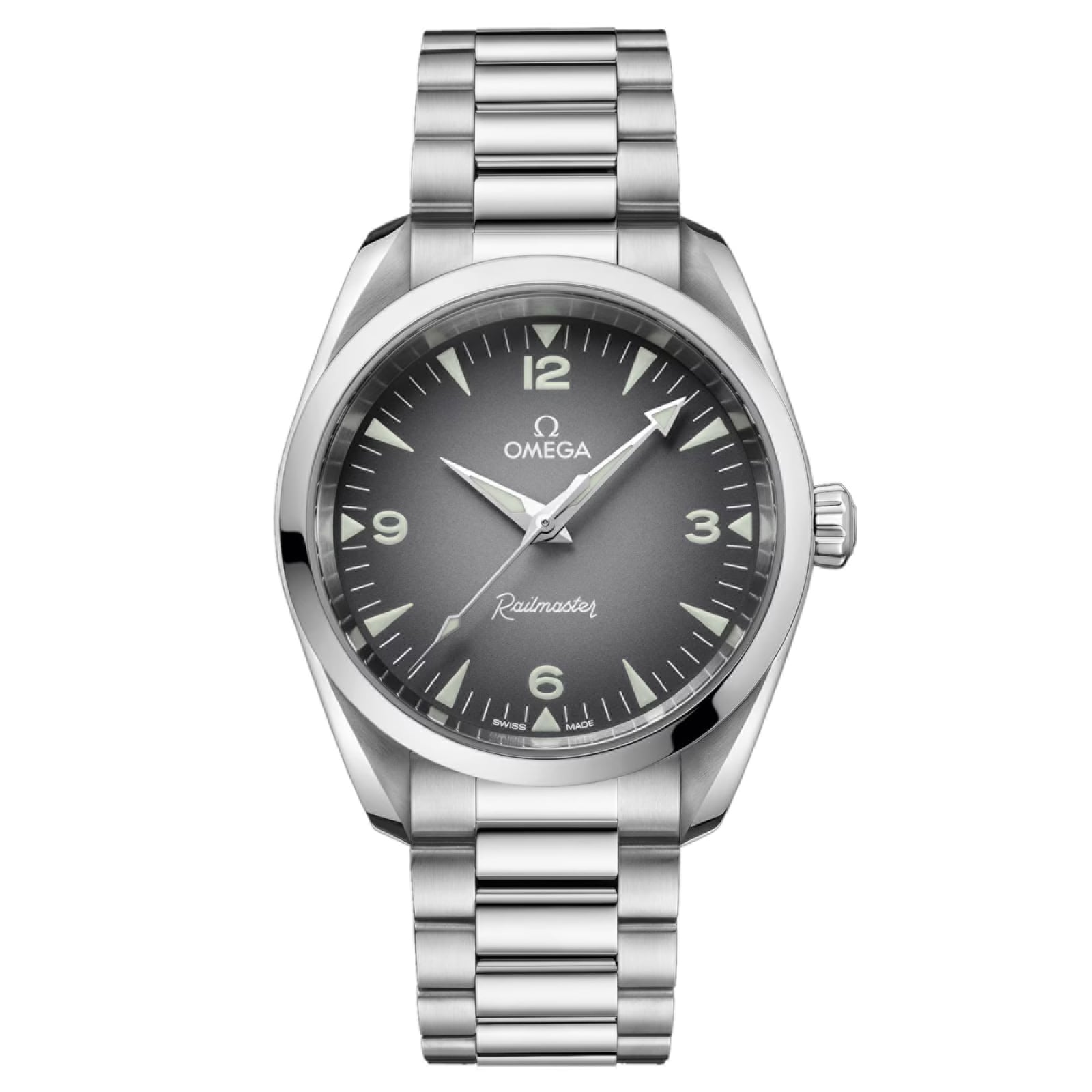 v4eeksodirh.jpg Omega Seamaster Railmaster 38mm Mens Watch Grey MPN: O23510382006001 - Image 1